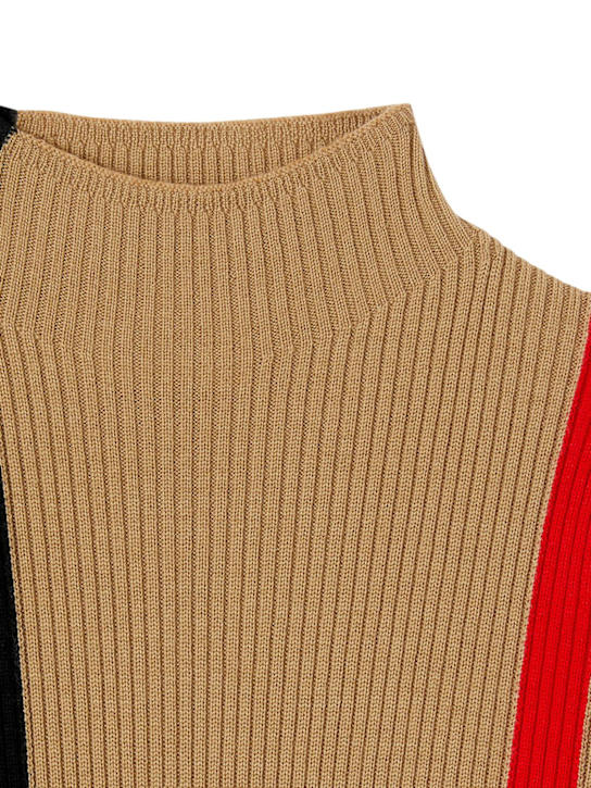 Burberry: Strickpullover aus Wolle mit Rollkragen - Beige - kids-girls_1 | Luisa Via Roma