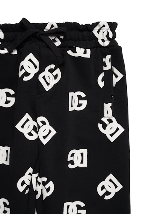 Dolce&Gabbana: コットンスウェットパンツ - ホワイト/ブラック - kids-boys_1 | Luisa Via Roma
