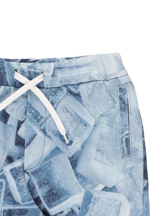 Emporio Armani: TRAININGSHOSE AUS BIO-BAUMWOLLE MIT DRUCK - Blau - kids-girls_1 | Luisa Via Roma