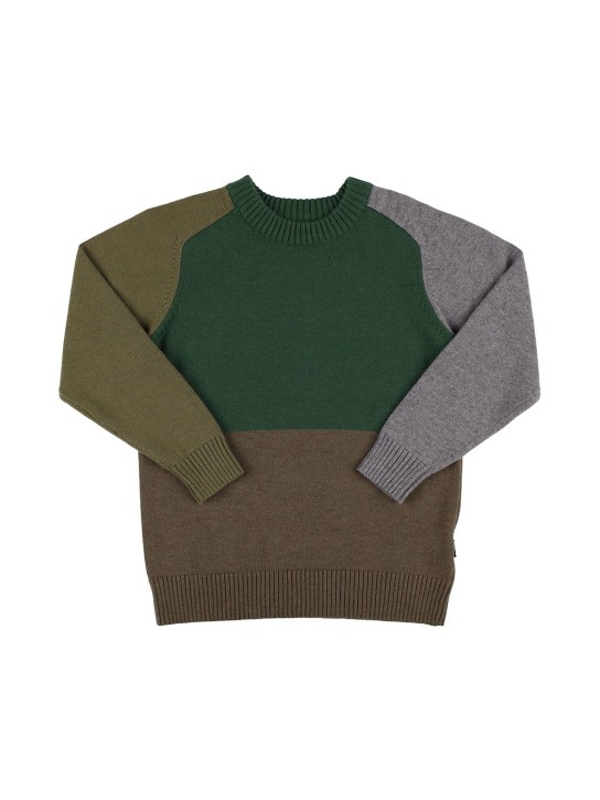 Molo: Cotton & wool knit sweater - kids-boys_0 | Luisa Via Roma