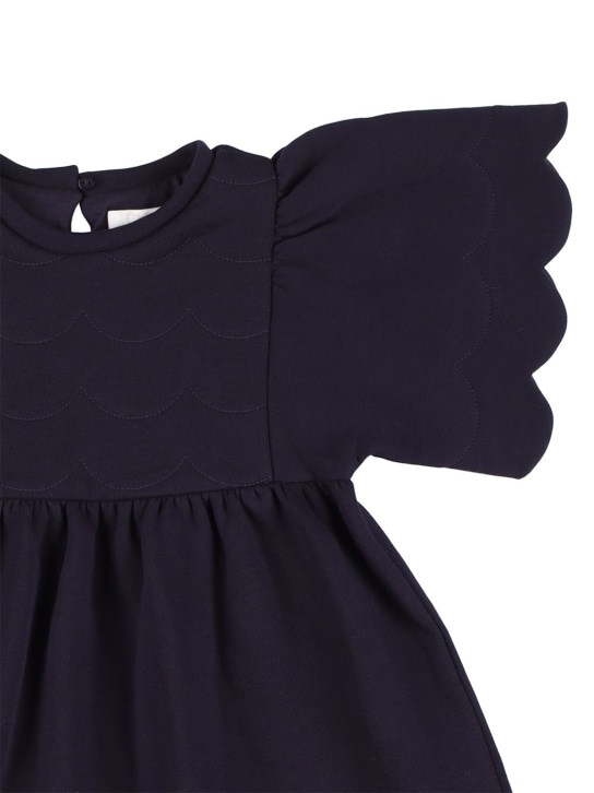 Chloé: Vestito in felpa di cotone organico - Navy - kids-girls_1 | Luisa Via Roma
