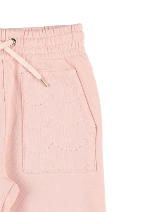 Chloé: Pantaloni in felpa di cotone organico - Rosa - kids-girls_1 | Luisa Via Roma