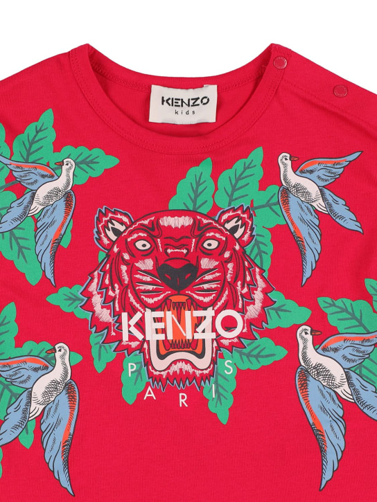 Kenzo Kids: T-shirt in cotone organico con stampa - kids-girls_1 | Luisa Via Roma