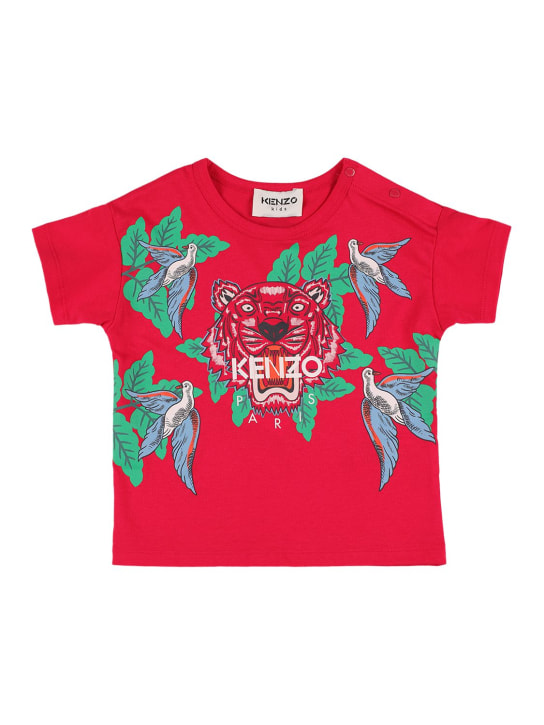 Kenzo Kids: Printed organic cotton t-shirt - kids-girls_0 | Luisa Via Roma