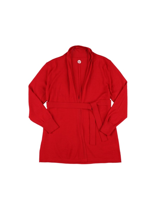 The Row: Cardigan Huey in maglia di cashmere e seta - Rosso - kids-girls_0 | Luisa Via Roma