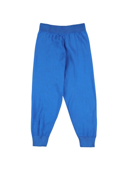 The Row: Pantaloni Louie in maglia di cashmere e seta - Celeste - kids-boys_0 | Luisa Via Roma