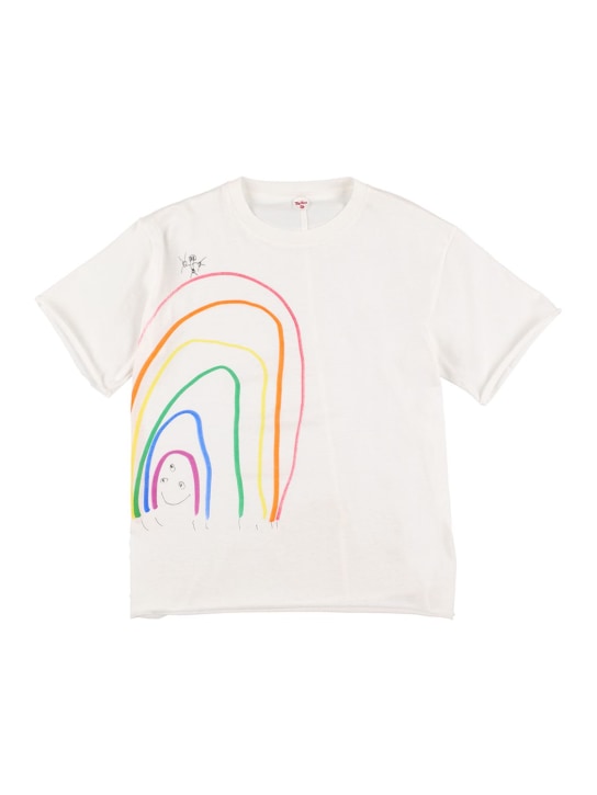 The Row: T-shirt boxy fit in maglia di cotone organico - Bianco - kids-girls_0 | Luisa Via Roma