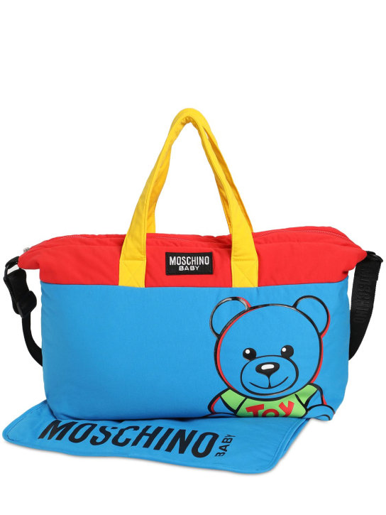 Moschino: Printed cotton sweat changing bag & mat - kids-boys_0 | Luisa Via Roma