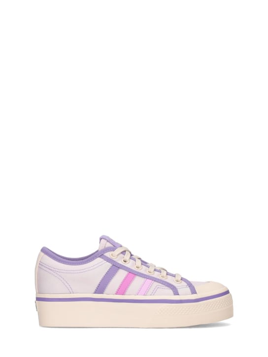 adidas Originals: Nizza recycled faux leather sneakers - kids-girls_0 | Luisa Via Roma