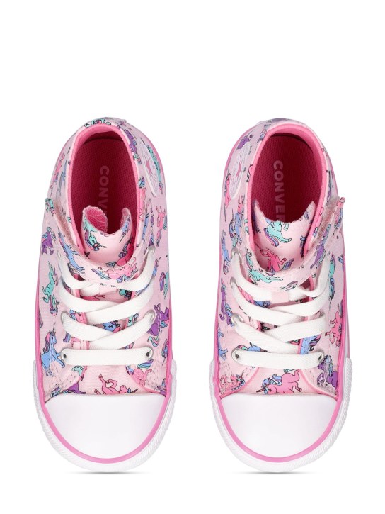 Converse: Sneakers en toile recyclée à imprimé licorne - kids-girls_1 | Luisa Via Roma
