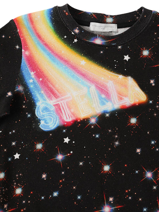 Stella McCartney Kids: Galaxy print organic cotton sweatshirt - Black/Multi - kids-boys_1 | Luisa Via Roma