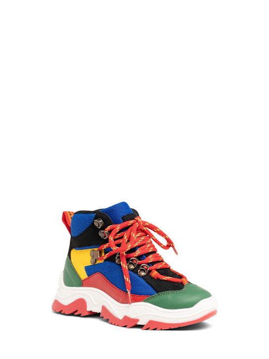 Stella McCartney Kids: Botas de piel sintética colorblock - Multicolor - kids-boys_1 | Luisa Via Roma