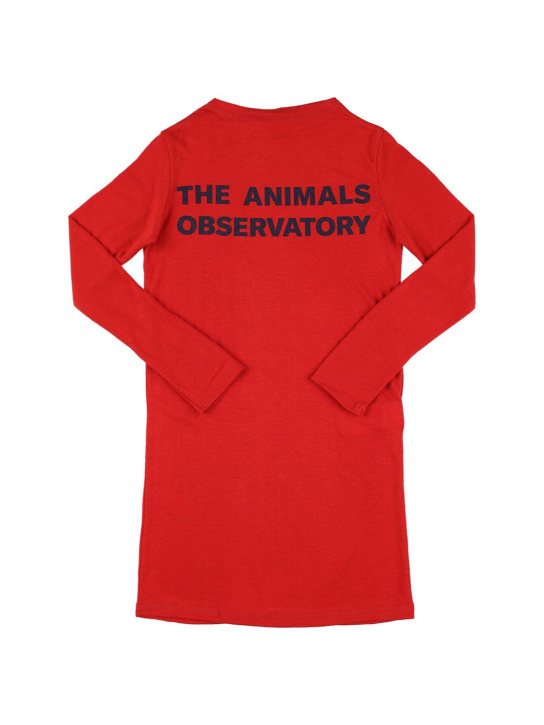 The Animals Observatory: Vestito in misto lana con logo - Rosso - kids-girls_0 | Luisa Via Roma
