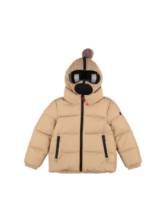 Ai Riders: Hooded nylon & teddy puffer jacket - kids-girls_0 | Luisa Via Roma
