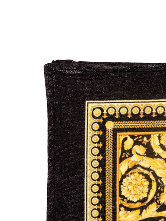 Versace: Baroque コットンタオル - ブラック/ゴールド - kids-boys_1 | Luisa Via Roma