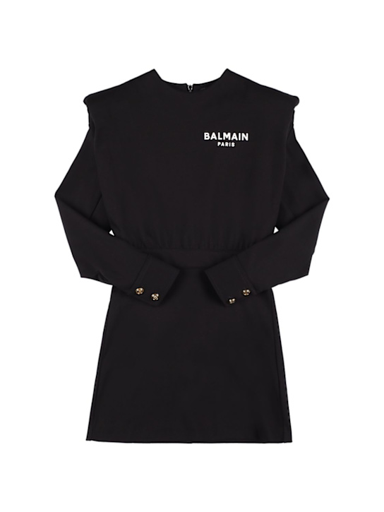 Balmain: スウェットワンピース - ブラック - kids-girls_0 | Luisa Via Roma