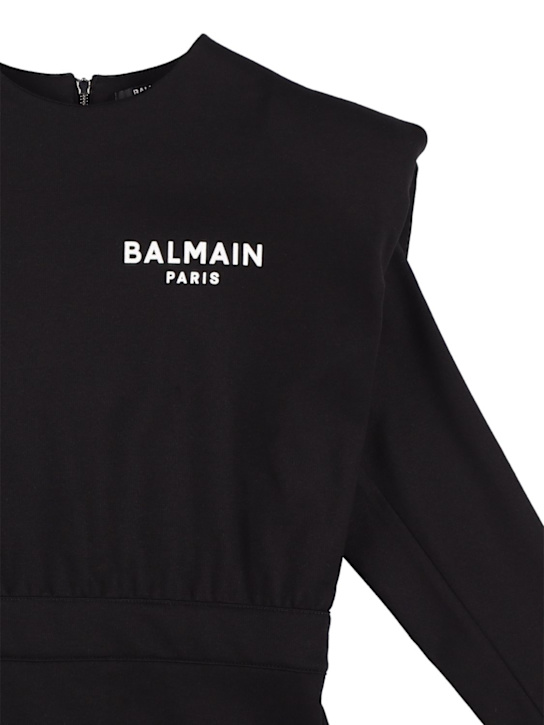 Balmain: スウェットワンピース - ブラック - kids-girls_1 | Luisa Via Roma