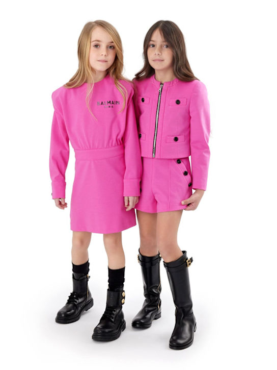 Balmain: スウェットワンピース - フクシャ - kids-girls_1 | Luisa Via Roma