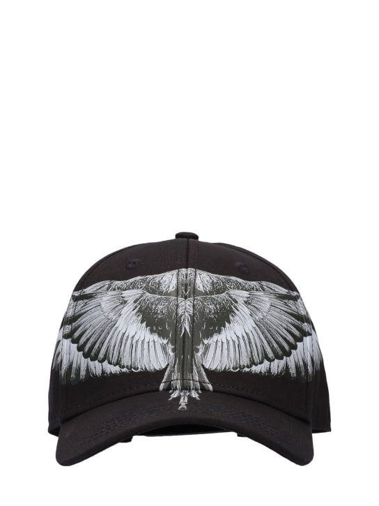 Marcelo Burlon County Of Milan: Wings ギャバジンキャップ - ブラック - kids-boys_0 | Luisa Via Roma