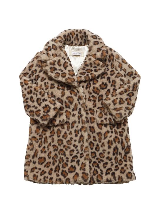 Monnalisa: Cappotto in pelliccia sintetica leopard - Beige/Marrone - kids-girls_0 | Luisa Via Roma