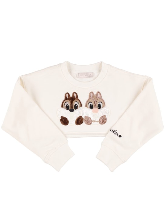 Monnalisa: SWEATSHIRT AUS BAUMWOLLE MIT DRUCK - Weiß - kids-girls_0 | Luisa Via Roma