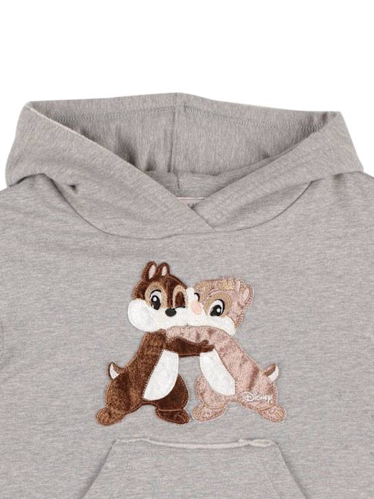 Monnalisa: Chip 'n' Dale贴片棉质卫衣裙 - 灰色 - kids-girls_1 | Luisa Via Roma