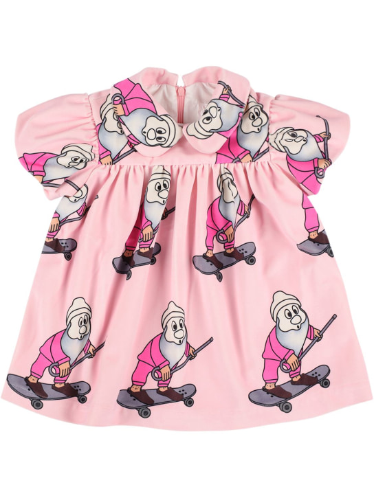 Caroline Bosmans: Gnome baskılı kadife elbise - kids-girls_0 | Luisa Via Roma