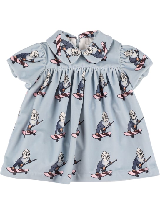 Caroline Bosmans: Gnome print velvet dress - kids-girls_0 | Luisa Via Roma