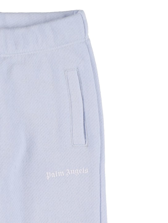 Palm Angels: Cotton sweatpants w/ logo - Light Blue - kids-boys_1 | Luisa Via Roma