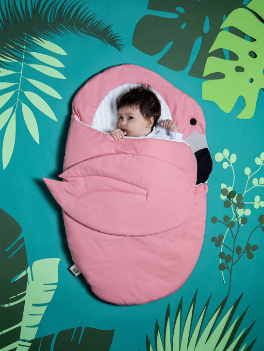BABY BITES: Flamingo cotton baby sleeping bag - Pink - kids-girls_1 | Luisa Via Roma