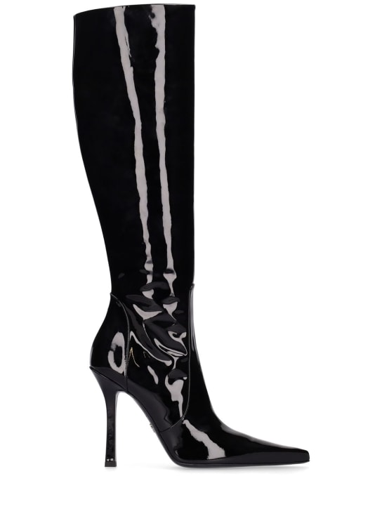 Blumarine: 115mm Patent leather tall boots - women_0 | Luisa Via Roma