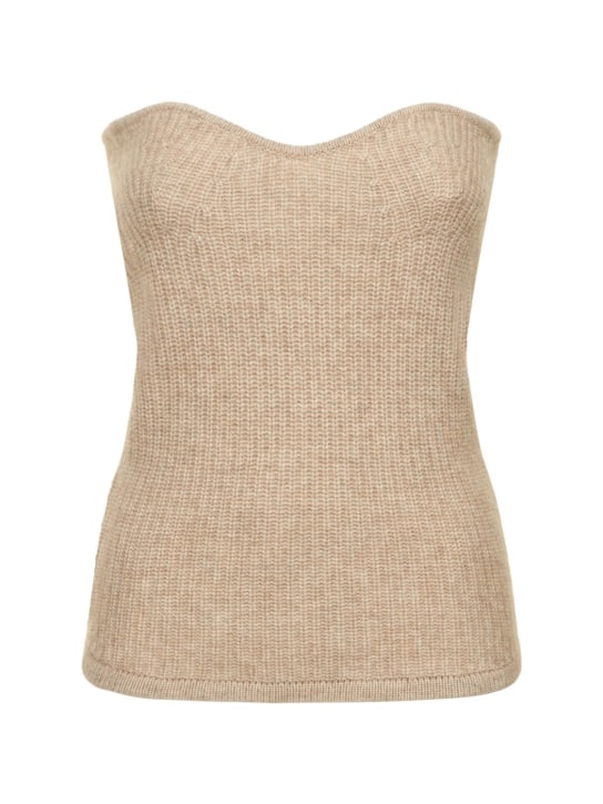 Isabel Marant: Blaze wool & cashmere knit top - Beige - women_0 | Luisa Via Roma