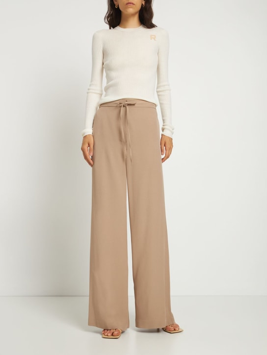 Rochas: Hose aus Satin - Beige - women_1 | Luisa Via Roma