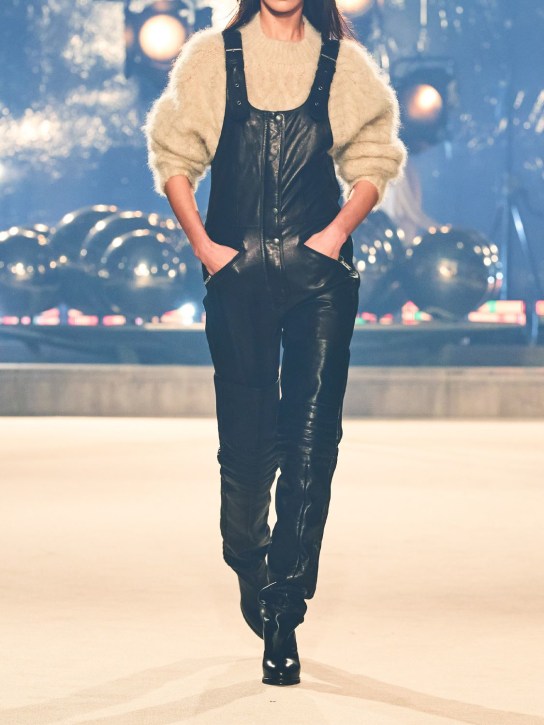 Isabel Marant: Apolina ラムレザージャンプスーツ - ブラック - women_1 | Luisa Via Roma