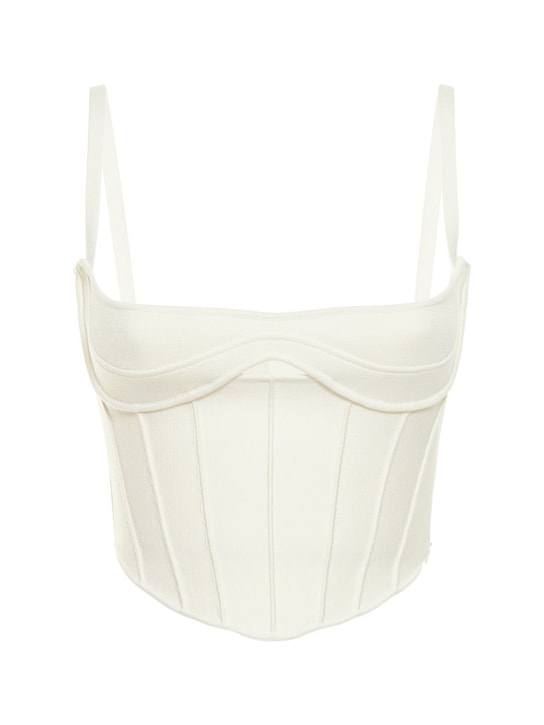 MUGLER: Haut corset en maille de viscose mélangée - women_0 | Luisa Via Roma