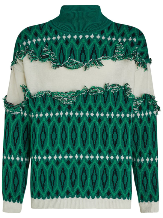 Etro: Distressed wool turtleneck sweater - men_0 | Luisa Via Roma