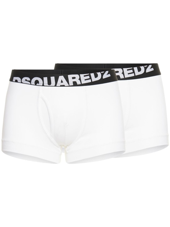 Dsquared2: Lot de 2 boxers en jersey à logo - men_0 | Luisa Via Roma