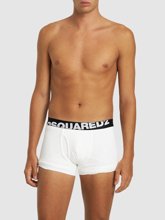 Dsquared2: Lot de 2 boxers en jersey à logo - men_1 | Luisa Via Roma
