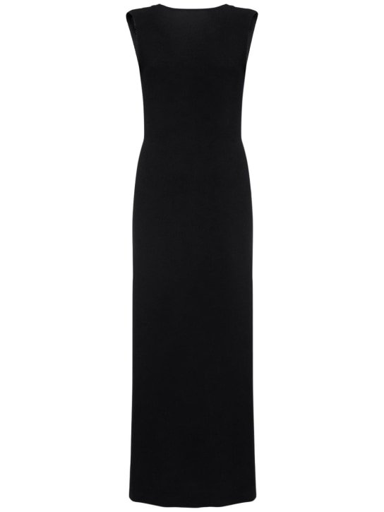 Stretch viscose crepe midi dress - Thumbnail 1