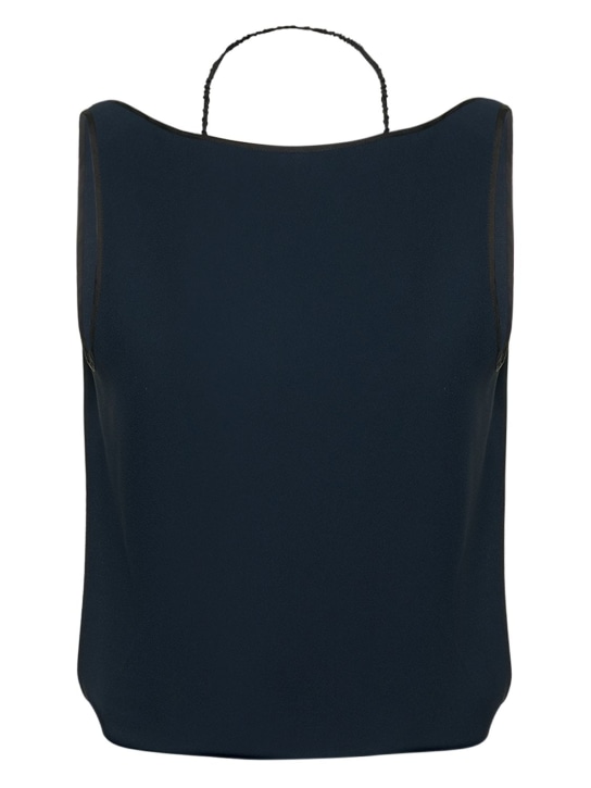 Gauchere: Backless satin top - Midnight - women_0 | Luisa Via Roma