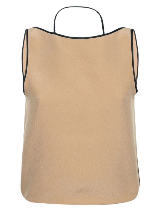 Gauchere: Top sin espalda de crepé de viscosa - Beige/Negro - women_0 | Luisa Via Roma