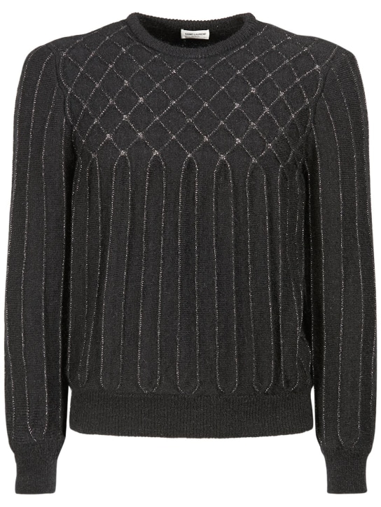 Saint Laurent: Wool blend sweater - Black/Silver - men_0 | Luisa Via Roma