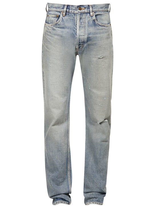 Saint Laurent: Jeans relaxed fit con cintura media - Melrose Blue - men_0 | Luisa Via Roma