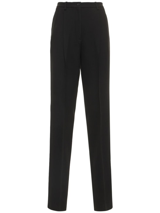 Michael Kors Collection: Pantaloni dritti Mika in gabardina - Nero - women_0 | Luisa Via Roma