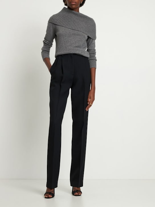 Michael Kors Collection: Pantaloni dritti Mika in gabardina - Nero - women_1 | Luisa Via Roma