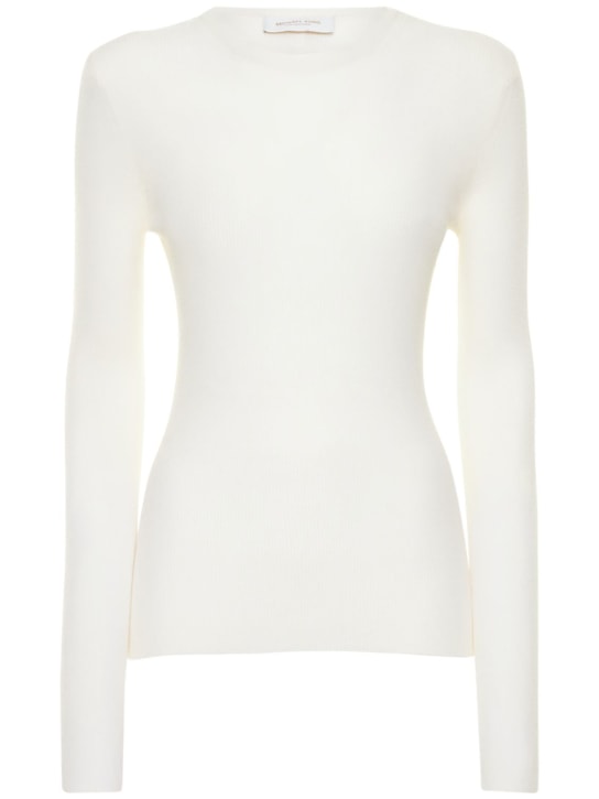 Michael Kors Collection: OBERTEIL AUS KASCHMIRSTRICK - Weiß - women_0 | Luisa Via Roma