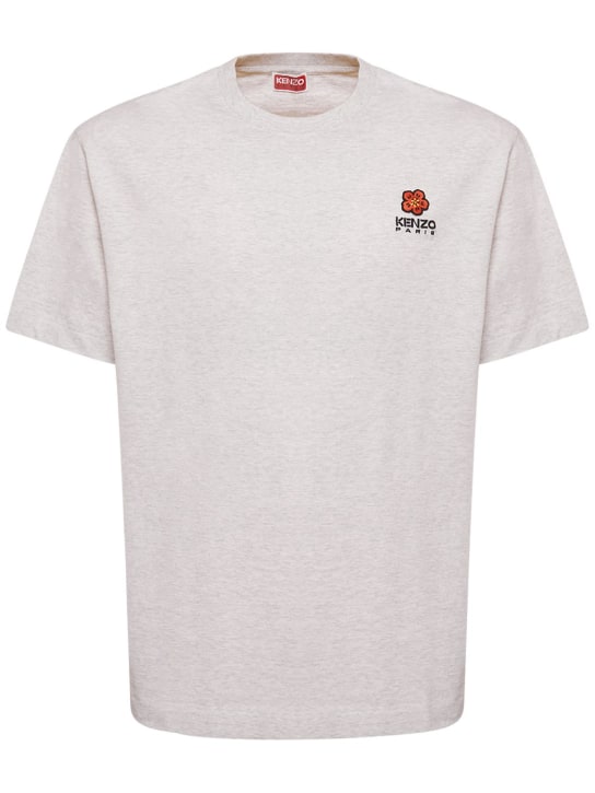 Kenzo Paris: Boke logo cotton jersey t-shirt - Grey - men_0 | Luisa Via Roma