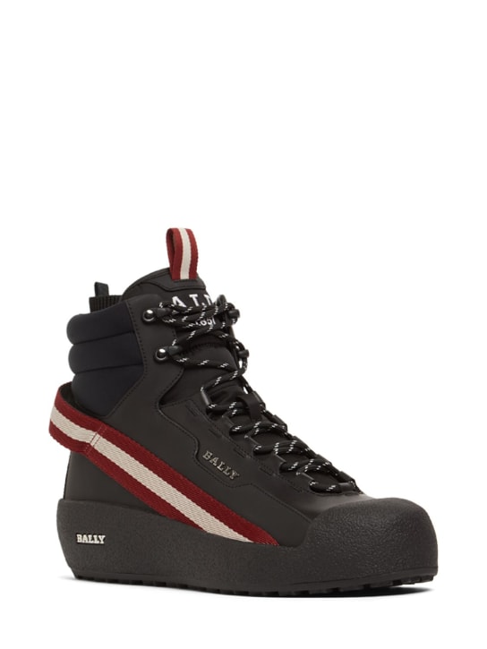 Bally: Clyde leather & tech coated hiking boots - Black - men_2 | Luisa Via Roma