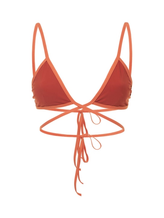Christopher Esber: Haut de bikini en lycra à nouer - Marron - women_0 | Luisa Via Roma