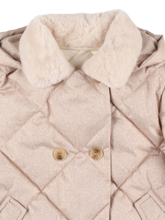 Bonpoint: Quilted double breasted puffer jacket - kids-girls_1 | Luisa Via Roma